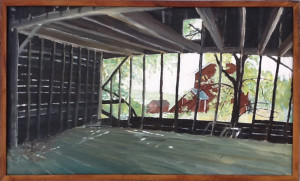 Deteriorating Barn, acrylic on canvas 36 x 22